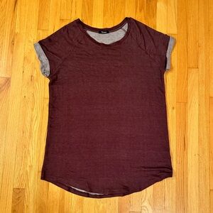 Tattoo - Burgundy/Maroon Relaxed T-Shirt Dress - US L